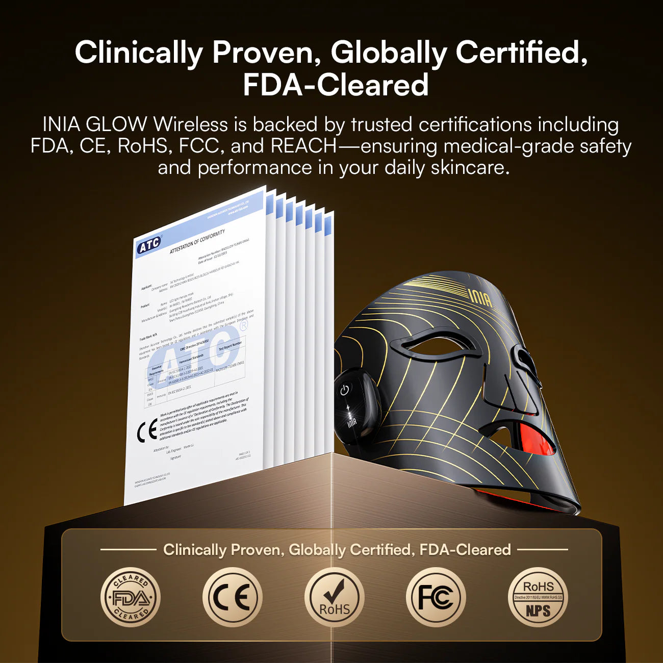 INIA Wireless Red Light Therapy Mask