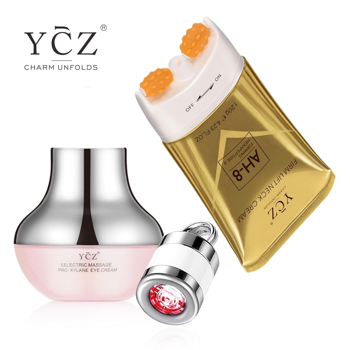 YCZ Duo: Neck & Eye Firming System Erase Fine Lines | Firm & Hydrate | Revive Aging Skin