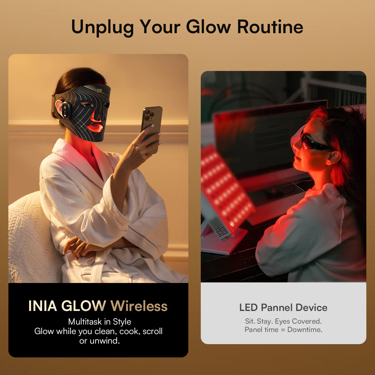INIA Wireless Red Light Therapy Mask