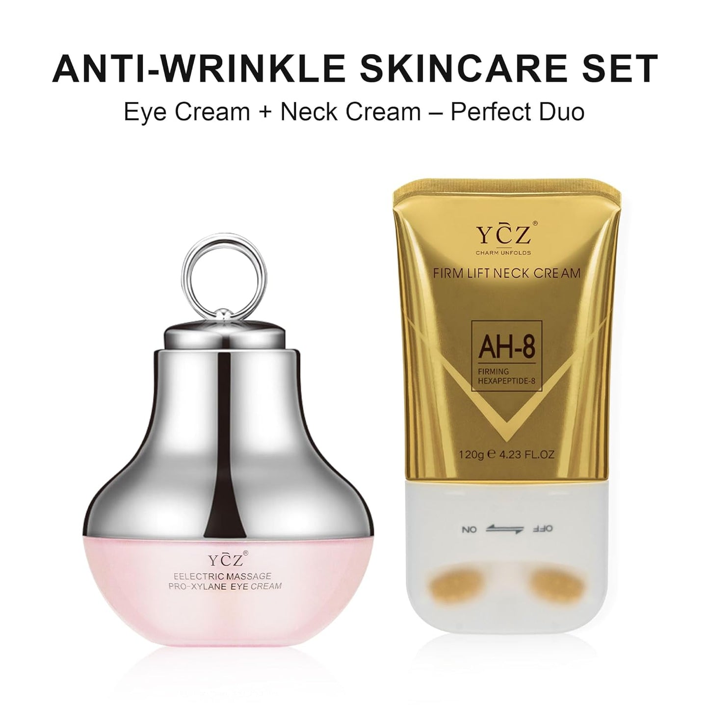YCZ Duo: Neck & Eye Firming System Erase Fine Lines | Firm & Hydrate | Revive Aging Skin